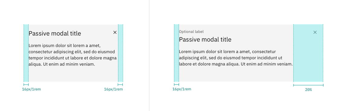 Margin-right for modals less than 36% and greater than 36% Margin-right for modals less than 36% and greater than 36%
